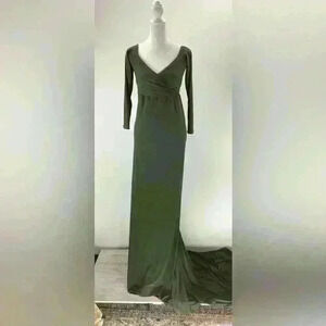 S Silk Fairies Women Photo Photography Green Dress Stretch Knit Long Sleeve D12